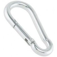 10x Feuerwehr Karabiner 40x4mm, Stahl verzinkt DIN 5299 C WLL 50 KG 1