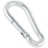10x Feuerwehr Karabiner 40x4mm, Stahl verzinkt DIN 5299 C WLL 50 KG
