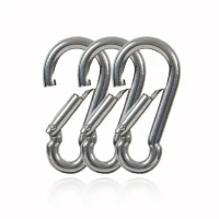 10x Feuerwehr Karabiner 40x4mm, Stahl verzinkt DIN 5299 C WLL 50 KG