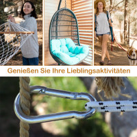 10x Feuerwehr Karabiner 40x4mm, Stahl verzinkt DIN 5299 C WLL 50 KG