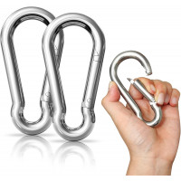 50x Feuerwehr Karabiner 40x4mm, Stahl verzinkt DIN 5299 C WLL 50 KG