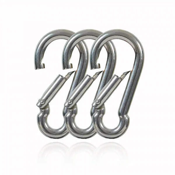 100x Feuerwehr Karabiner 40x4mm, Stahl verzinkt DIN 5299 C WLL 50 KG