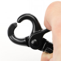 10x Scherenkarabiner für Seile Schwarz 55mm mit 13mm Rundwirbel 5,5cm lang
