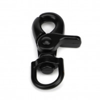 20x Scherenkarabiner für Seile Schwarz 55mm mit 13mm Rundwirbel 5,5cm lang