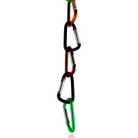 100x Farbmix Aluminium Karabiner 4x40mm Alu Karabinerhaken Farbmix Schlüssel Haken aus Aluminium 4x40mm