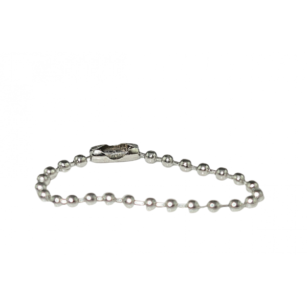 100x Kugelketten 10,2cm 2,4mm mit Klemmverschluss montiert Kugeldurchmesser 2,4mm, vernickelt