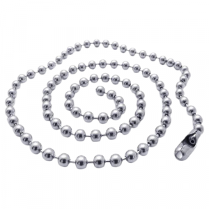 100x Kugelketten 10,2cm 3,2mm mit Klemmverschluss montiert Kugeldurchmesser 3,2mm, vernickelt