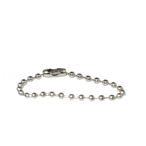 100x Kugelketten 10,2cm 3,2mm mit Klemmverschluss montiert Kugeldurchmesser 3,2mm, vernickelt