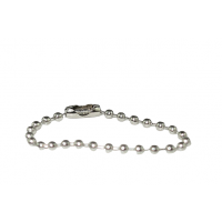 100x Kugelketten 10,2cm 3,2mm mit Klemmverschluss montiert Kugeldurchmesser 3,2mm, vernickelt
