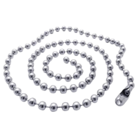 100x Kugelketten 10,2cm 3,2mm mit Klemmverschluss montiert Kugeldurchmesser 3,2mm, vernickelt
