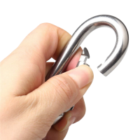 2X Edelstahl Karabiner 10x100mm Rostfrei -  AISI 316 V4A / Karabinerhaken Groß für Schaukel, Camping oder Slacklines/Feuerwehrkarabiner/Karabiner Set 1