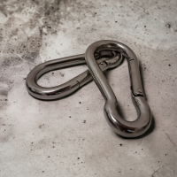 2X Edelstahl Karabiner 10x100mm Rostfrei -  AISI 316 V4A / Karabinerhaken Groß für Schaukel, Camping oder Slacklines/Feuerwehrkarabiner/Karabiner Set 4