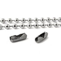 10 Stück Klemmverschluss Edelstahl  Einpressverschlüsse für Kugelketten 4,5 mm V2A 2