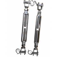 2x Edelstahl Wantenspanner offen Gabel-Gabel, A4, M8, Bolzen 8mm Wantenspanner, Seilspanner offen mit 2x Gabel Edelstahl  M8 2