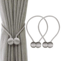 6x Magnetische Raffhalter Silber Grau 48 cm Magnetische Raffhalter, Raffhalter magnet Magnetische Vorhang Raffhalter Silber 1