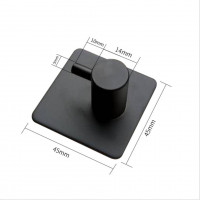 2x Selbstklebend Handtuchhaken Schwarz Moderne Wandhaken Kleiderhaken für Bad Küche Schlafzimmer Schwarz