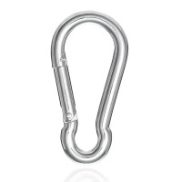 10x Feuerwehr Karabiner 80x8, Stahl verzinkt DIN 5299 C WLL 230 KG