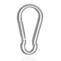 10x Feuerwehr Karabiner 80x8, Stahl verzinkt DIN 5299 C WLL 230 KG