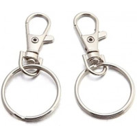 10x Karabinerhaken mit Schlüsselring 25mm Schlüsselanhänger mit Schlüsselring 24mm Karabiner Schlüsselanhänger
