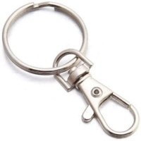 50x Karabinerhaken mit Schlüsselring montiert Karabinerhaken 9x39mm mit Schlüsselring 24mm Karabiner Schlüsselanhänger 1