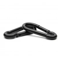 2x Feuerwehr Karabiner Schwarz  50x5mm, Feuerwehrkarabiner schwarz Stahl Schwarz DIN 5299 C WLL 120 KG