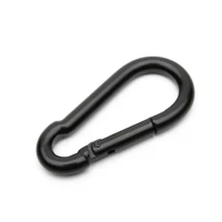 2x Feuerwehr Karabiner Schwarz  50x5mm, Feuerwehrkarabiner schwarz Stahl Schwarz DIN 5299 C WLL 120 KG