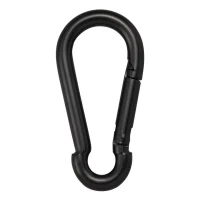 2 bis10 Stück Feuerwehr Karabiner Schwarz  80x8mm, Feuerwehrkarabiner schwarz Stahl Schwarz DIN 5299 C