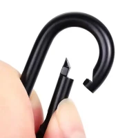 2 bis10 Stück Feuerwehr Karabiner Schwarz  80x8mm, Feuerwehrkarabiner schwarz Stahl Schwarz DIN 5299 C