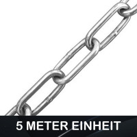 Marwotec 5 Meter Schweißkette 5mm Edelstahl DIN 763  langgliedrig Edelstahl Rundstahlkette geschweißt 5mm, langgliedrig  V4A Kette