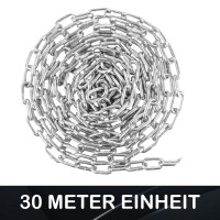 30 Meter Schweißkette 5mm Stahl galv. verzinkt DIN 763 5 mm Rundstahlkette DIN 763 galvanisch verzinkt Marwotec
