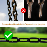 10 Meter Schweißkette  5mm Schwarz beschichtet Rundstahlkette Ø 5mm schwarz Marwotec