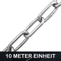 10 Meter Schweißkette 5mm Stahl galv. verzinkt DIN 763 5 mm Rundstahlkette DIN 763 galvanisch verzinkt Marwotec