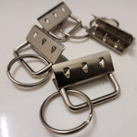 100x Schlüsselband Rohling 30mm Schlüsselanhänger Rohlinge vernickelt silber farben 100 Stück