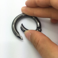 10x Runder Karabiner 25mm Gun Metall nickel schwarz für Taschen & Schlüsselbänder Rundkarabiner 10 Stück 2