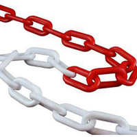 10 Meter Kunststoffkette 8mm rot weiß Absperrkette aus Kunststoff rot weiss, Kunststoff, Ø 8mm Marwotec