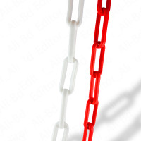 10 Meter Kunststoffkette rot weiß Absperrkette rot weiß 6,0mm Kunststoffketten rot weiß rot weiss  Marwotec 10 Meter im Beutel