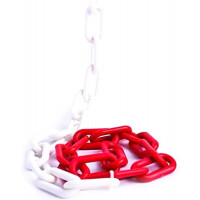 10 Meter Kunststoffkette rot weiß Absperrkette rot weiß 6,0mm Kunststoffketten rot weiß rot weiss  Marwotec 10 Meter im Beutel