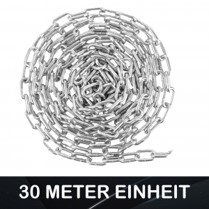 Marwotec 120 Meter Schweißkette 4mm DIN 763 Kette Stahl galvanisch verzinkt - 120m Vorratspaket (4 x 30m)