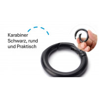 100 Stück Schwarze Runde Karabiner Ø25 mm – Karabinerhaken für Taschen & Schlüssel 5