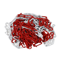 30 Meter Absperrkette aus Stahl rot-weiss 5mm Metall Warn Kette Sicherungskette 5mm 3