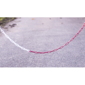 Marwotec 30 Meter Absperrkette aus Stahl 5mm rot-weiß lackiert- 30m Bund - Warnkette wetterfest 4