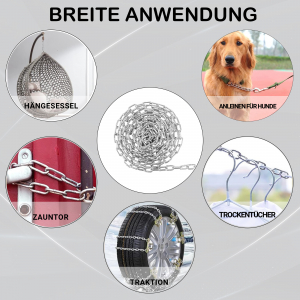 Marwotec 10 Meter Schweißkette 6mm langgliedrig DIN 763 - 10m Bund - Stahl verzinkt 5