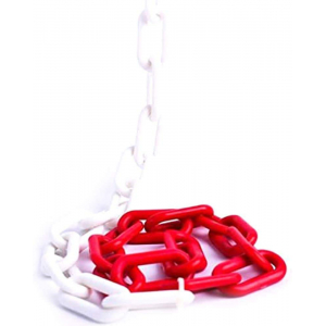 25 Meter Kunststoffkette rot weiß Absperrketteauf Rolle  6,0mm Kunststoffketten rot weiß rot weiss Marwotec 25 Meter auf Rolle