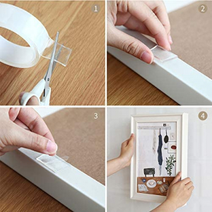 5m Doppelseitiges Klebeband Nano 20mm breit Spurloses entfernen Klebeband 20mm Breit Nano Band  -  Extra Stark, Transparent und Entfernbar