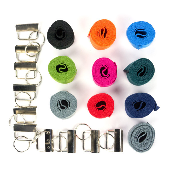Gurtband Bastel Set mit Schlüsselband Rohling 30mm Starterset 10x 1m Gurtband 10 Farben