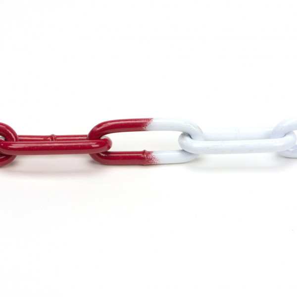 Marwotec Stahl-Absperrkette 10m rot/weiß pulverbeschichtet - Ø 4mm, rot weiß,geschweißt