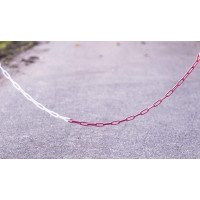 10m bis 30m Absperrkette aus Stahl Rot Weiß 4,0mm pulverbeschichtete Absperrkette stahl rot weiß stabile, witterungsbeständige Absperrkette Marwotec