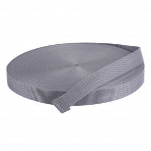 50 Meter Polypropylen Gurtband 15mm Breit Farbe: Grau
