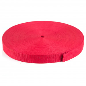 50 Meter Polypropylen Gurtband 20mm Breit Farbe: Rot 