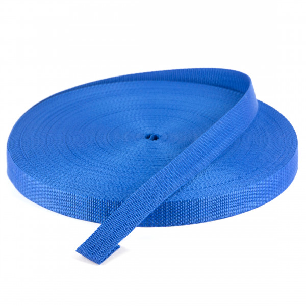 50 Meter Polypropylen Gurtband 20mm Breit Farbe:Blau